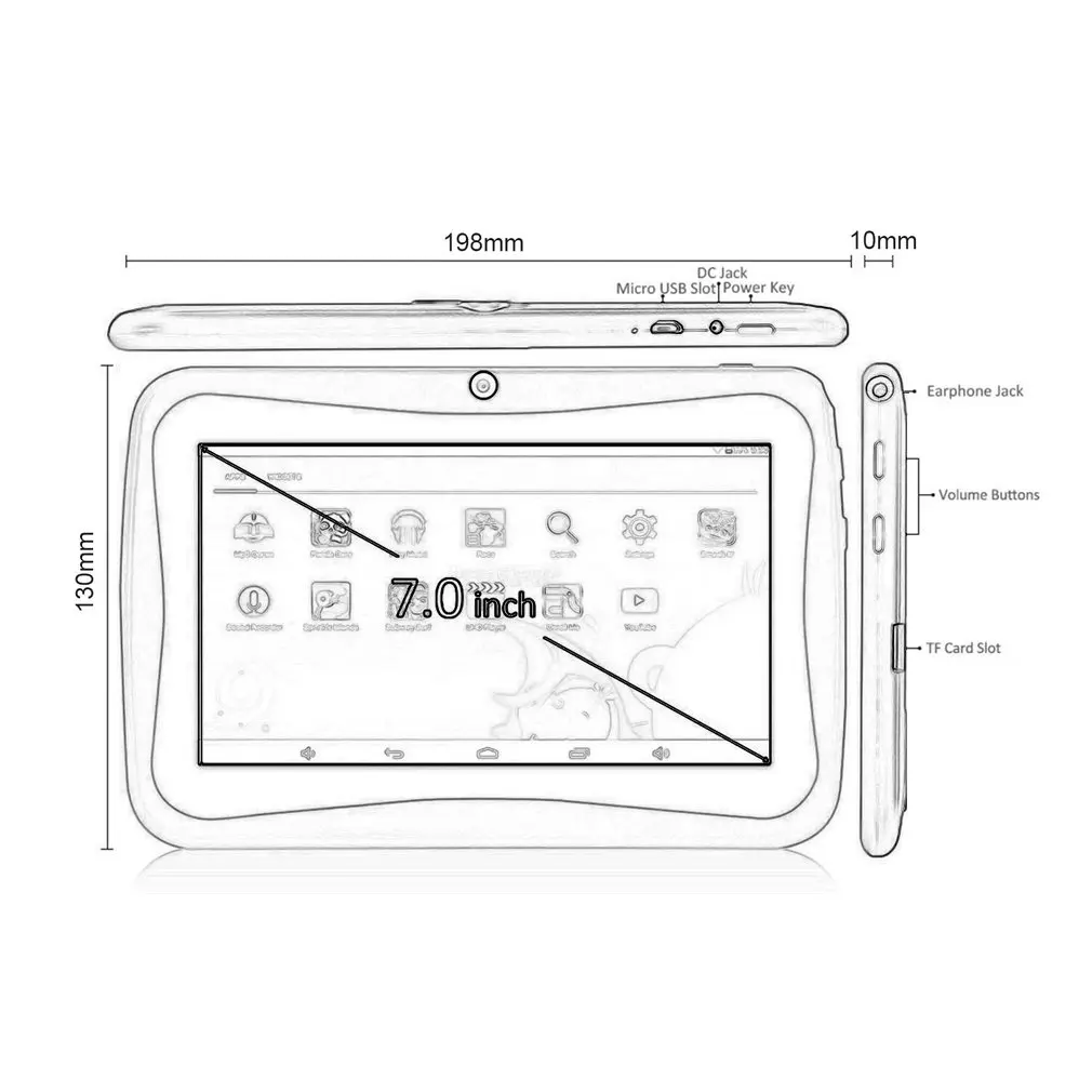 

7 Android 4.4.2 Tablet 1,5 Quad Core 8 WI-FI 1024x600 HD