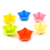 justdolife 10pcs silicone muffin cupcake mold silicone colorful nonstick reusable muffin heart star cupcake mold bakeware