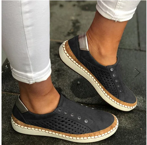 Женская обувь на плоской подошве тонкие туфли импортные товары с отверстиями