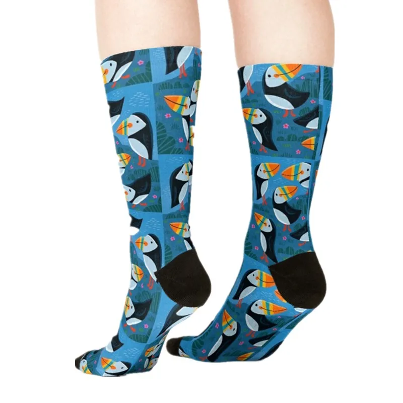 

2021 Women's socks kawaii Midnight Floral Printed Socks Woman harajuku Happy Funny Novelty cute girl gift Socks for women