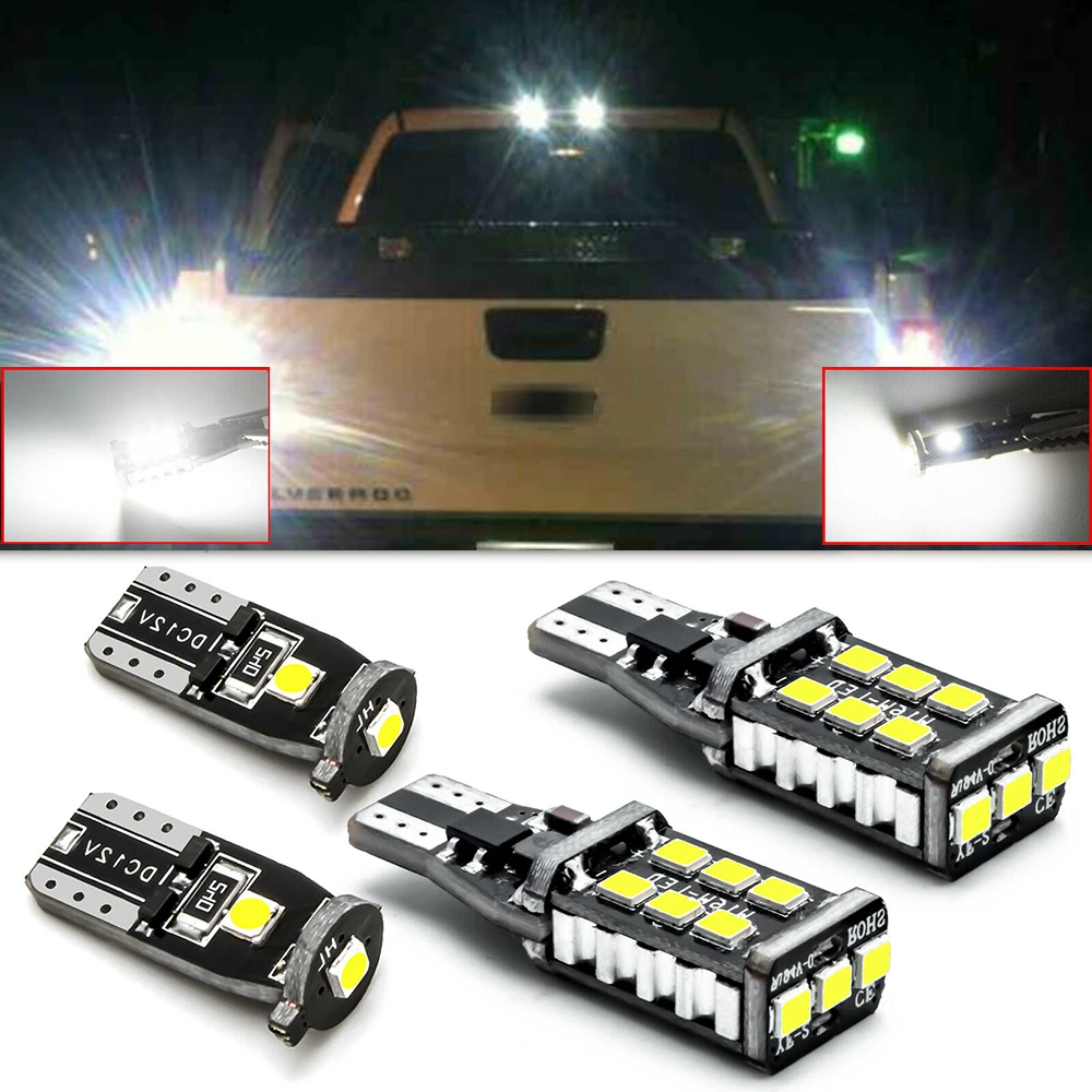 

4pcs White Canbus For Chevy Silverado 1500 2014-2020 LED interior License plate light Kit LED Interior Map Dome Trunk lights