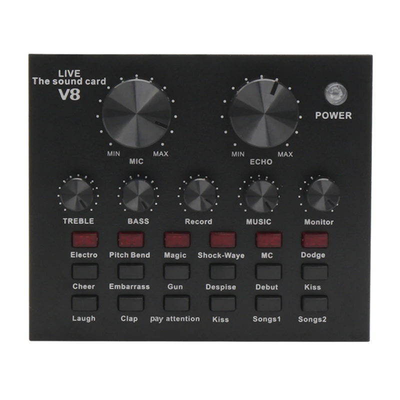 Внешняя звуковая карта V8 USB гарнитура с микрофоном для Webcast прямых трансляций