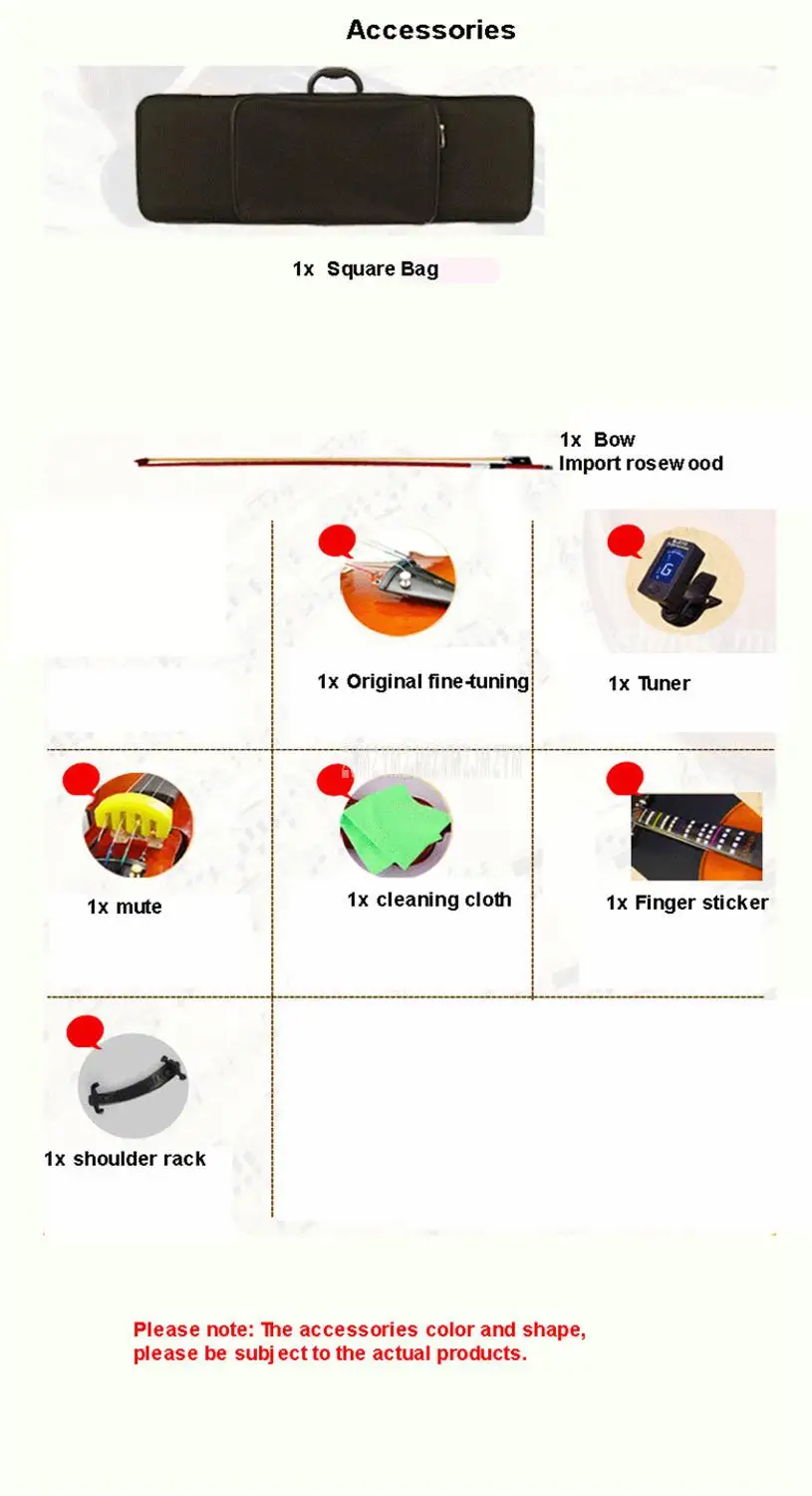 

B04 4/4 3/4 1/2 1/4 1/8 Size Natural Acoustic Violin Fiddle Craft 4-String Instrument For Professional Violin Lover Beiginner