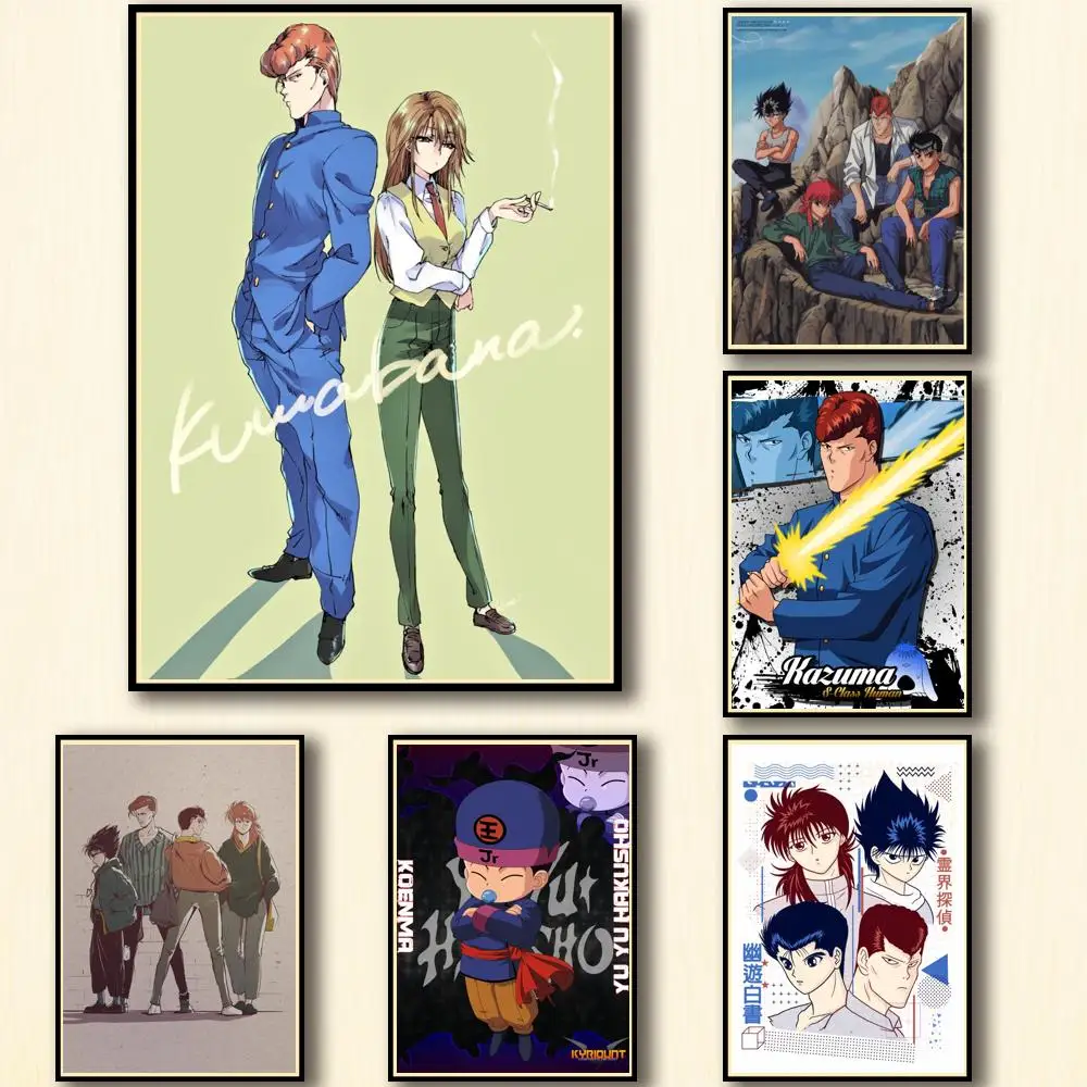 

WTQ Canvas Painting Anime Posters YuYu Hakusho Retro Poster Wall Decor Poster Wall Art Picture Room Decor Home Decor
