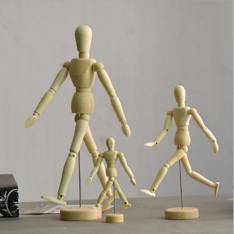 DIY Drawing The Human Figure Artists Wooden Figure For Home Crafts Decoration Height 11.4/20/30cm Drawing The Human Figure