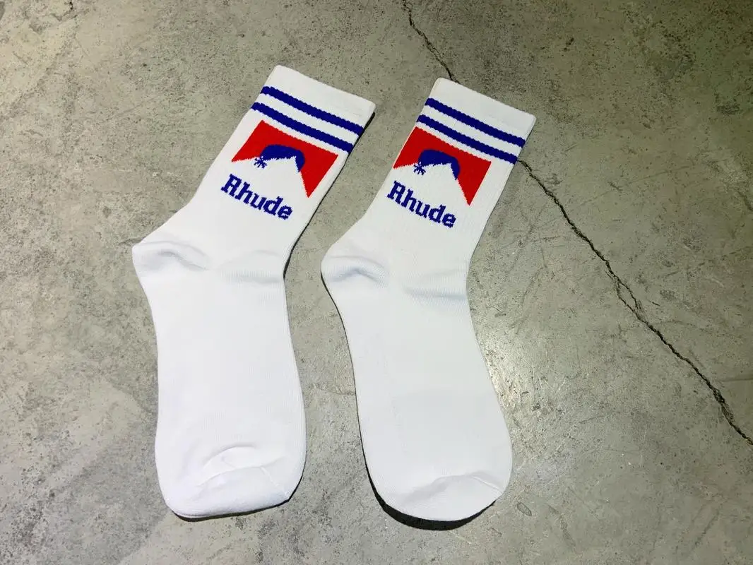 

19ss rhude socks cotton Basketball socks Women Men Gift Kanye West rhude socks