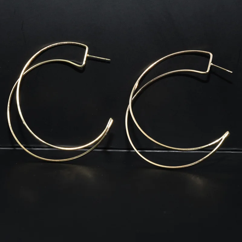 Золотые цветные абстрактные нестандартные маленькие серьги кольца женские