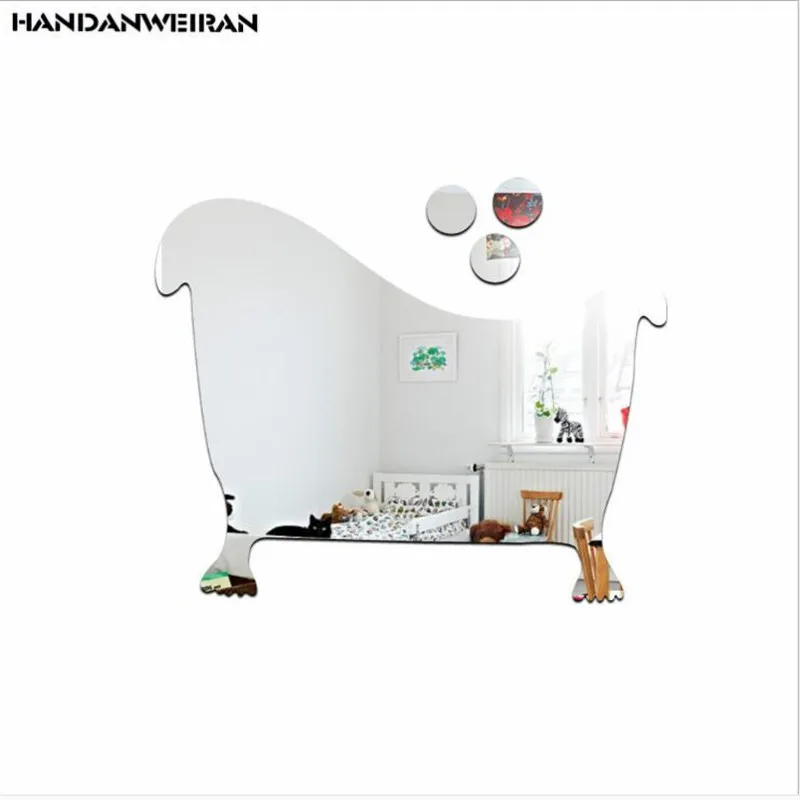 1 Набор стильных персональных 3D акриловых зеркальных настенных наклеек для