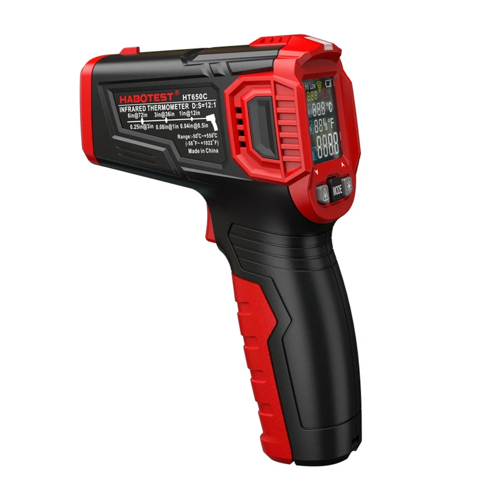 

Digital Infrared Thermometer -30-550 Laser Temperature Meter Non-contact Pyrometer Hygrometer Industrial Railway Measuring Tool