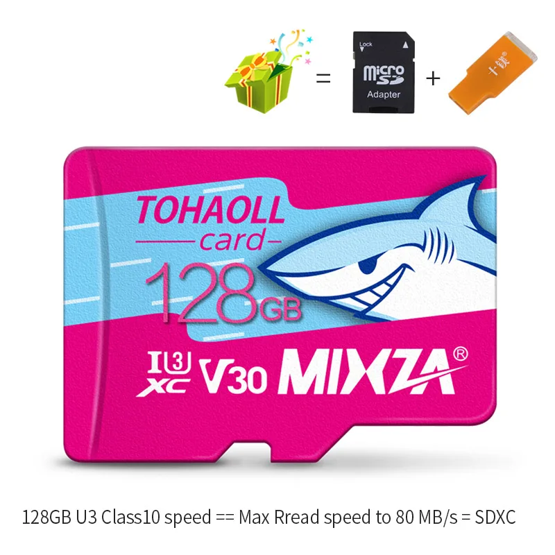128GB U3 Карта памяти MIXZA HY, 256 ГБ, 128 ГБ, 64 ГБ, U3, 80 МБ/с./с, 32 ГБ, Micro sd карта, класс 10, UHS-1, флеш-карта, память, Microsd, TF/sd карта s - Емкость: 128GB U3