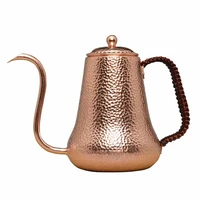 hammered coffee tea pot pure red copper premium quality drip kettle gooseneck spout long mouth coffee kettle teapot 900ml