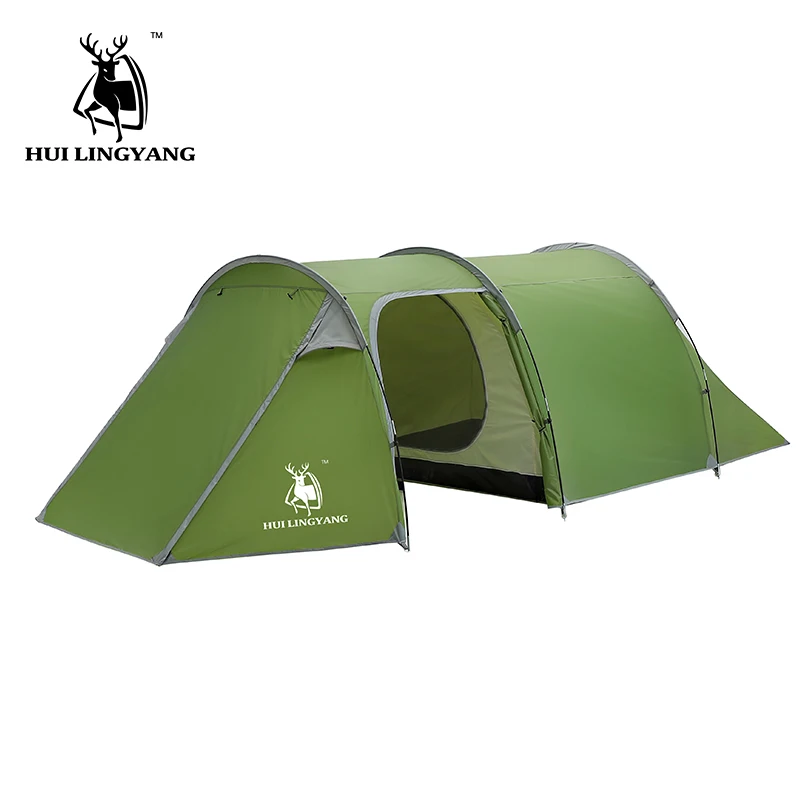 Кемпинговая палатка Водонепроницаемая двухслойная туннельная для 3-4 человек