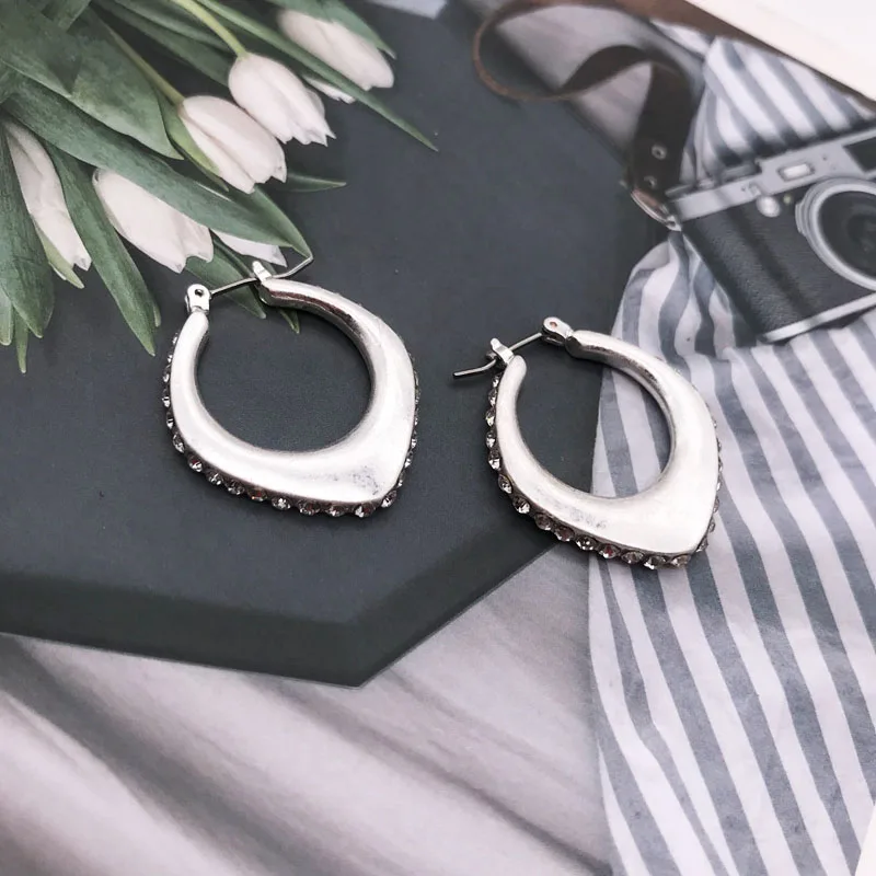 Стразы серьга геометрической формы женский подарок для вечеринки жемчужный