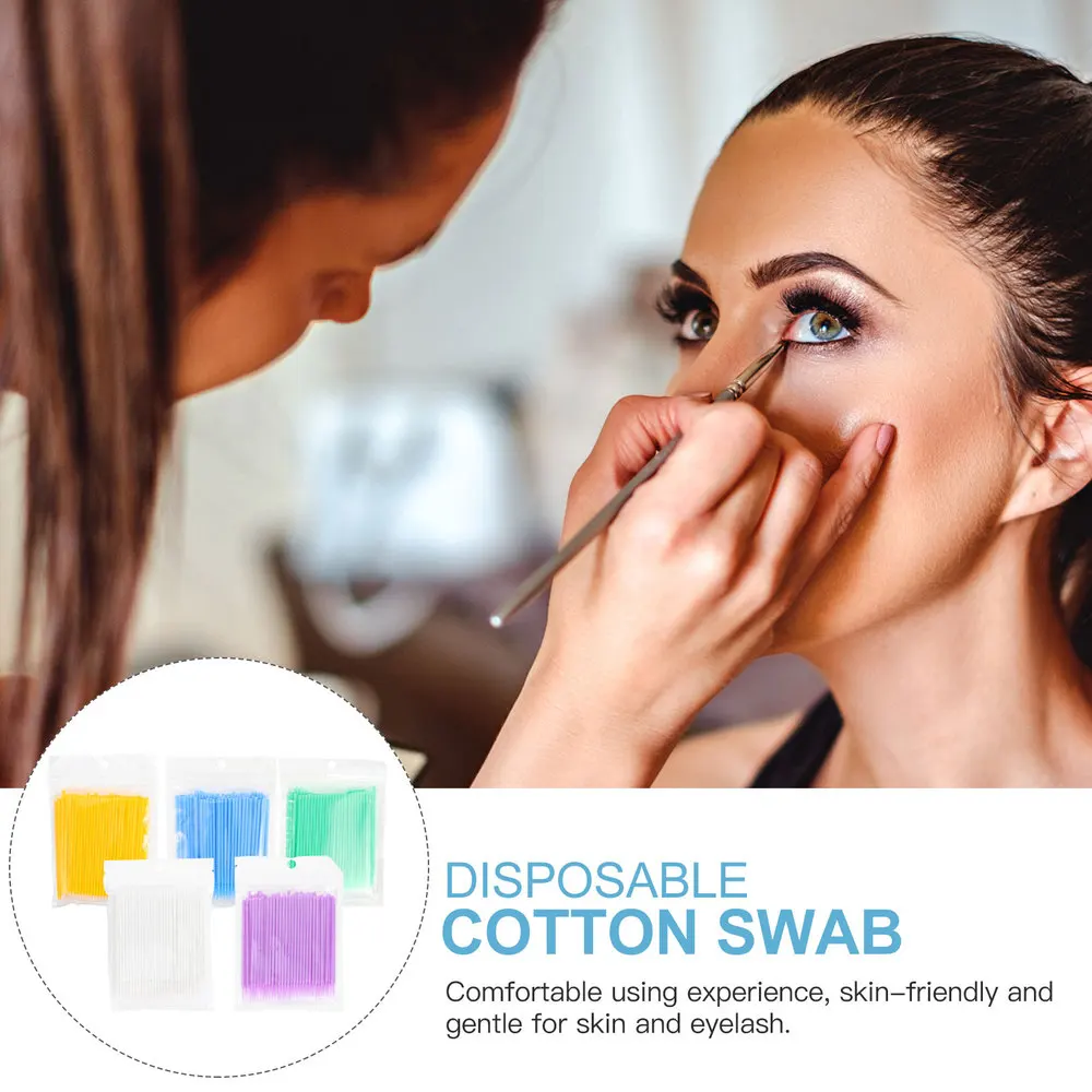 

5 Bags of Eyelash Grafting Rods Tattooing Cotton Swabs Cleaning Tools