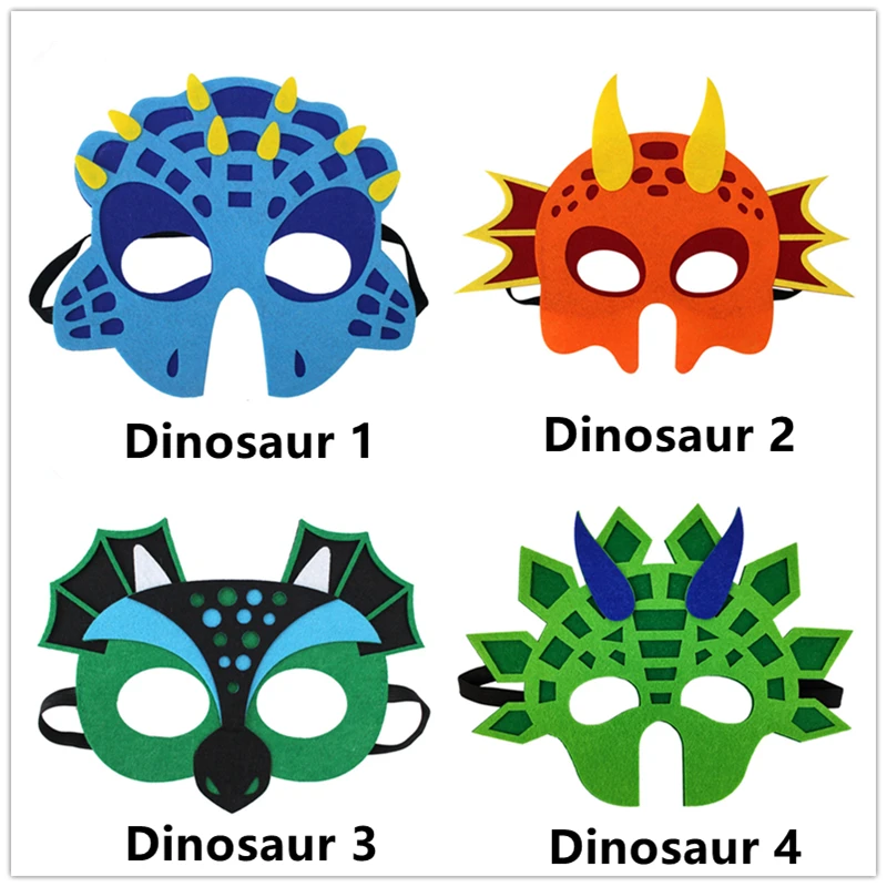 7 видов стилей динозавр Вечерние Маски войлочные Животные декоративные для