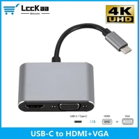 lcckaa usb c type c to hdmi compatible 4k vga hub adapter for macbook nintendo samsung s9 dex huawei p20 xioami 10 tv