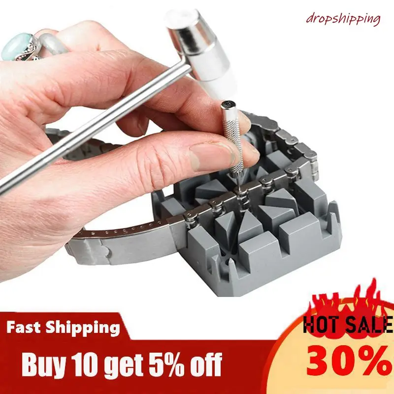5pcs Watch Repair Link Remover Tool Disassembler Hammer Pins Strap Holder Bracelet Chain Adjuster Kit For Watchmaker | Наручные часы