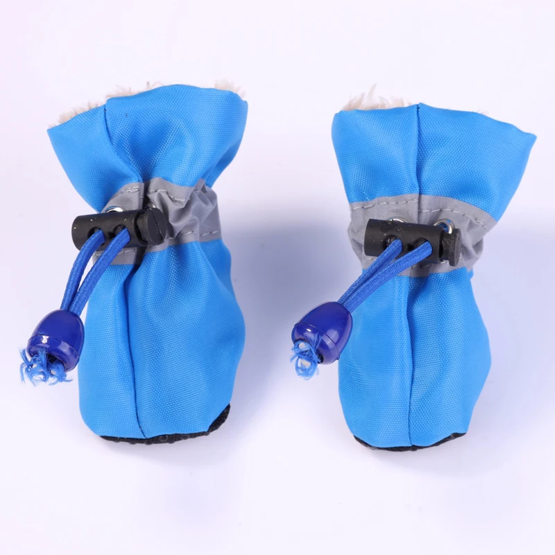 4 шт./лот водонепроницаемые туфли для собак с кашемировой теплой внутренней