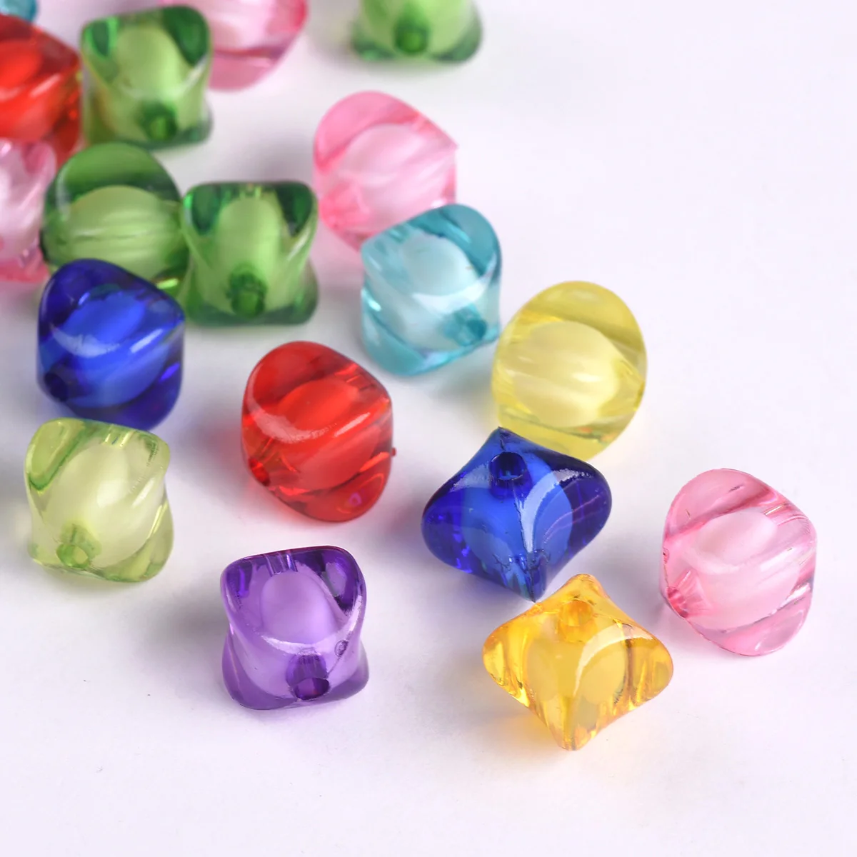 

50pcs Round Four Angles 8mm 10mm 12mm Acrylic Plastic Loose Beads Wholesale Bulk Lot For Jewelry Making Findings