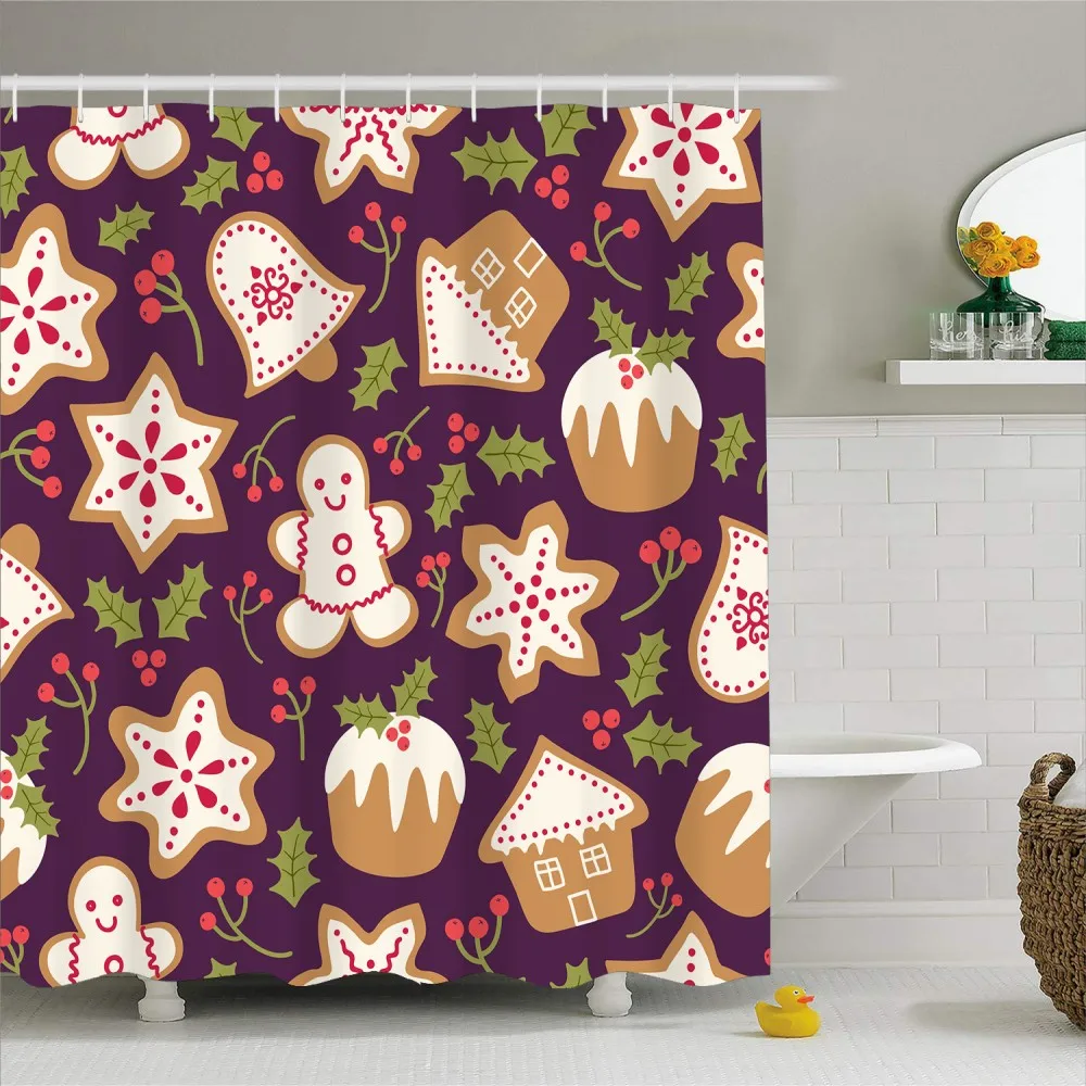 Рождественский подарок куклы занавески для ванной домашнего экрана