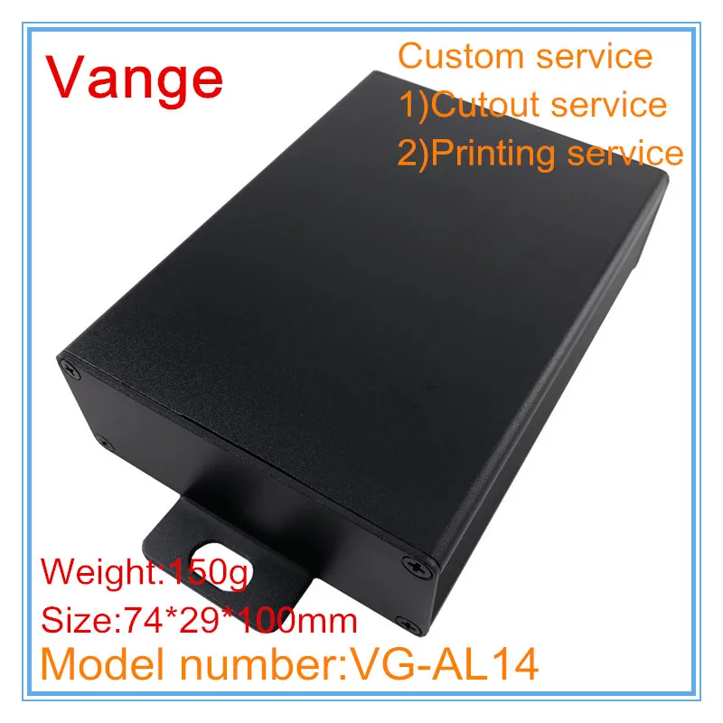 Черные интегрированные проектные коробки 74*29*100 мм 6063 T5 1 шт./лот алюминиевый