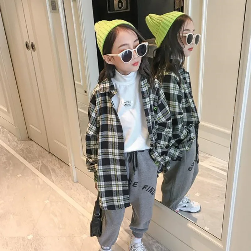 Весенняя 100% хлопковая Свободная блузка в клетку 2021 летняя рубашка полоску