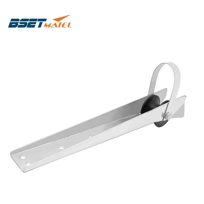 

390mm marine grade stainless steel 316 boat Bow Anchor Roller Bracket yacht Lift Roller With Rubber wheel for Fixed anchor