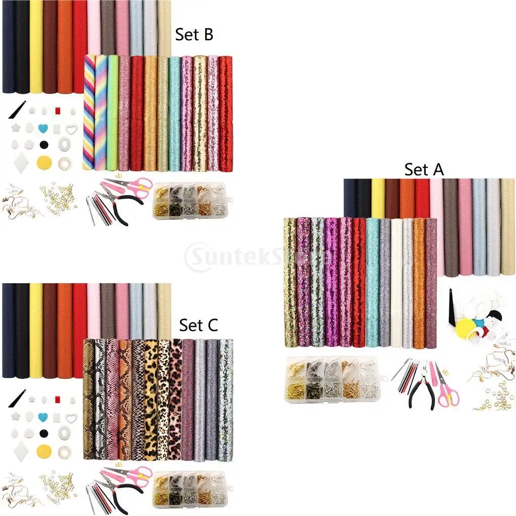 

Kit for Creating Leather Earrings From 24-piece Decoration Tools Handmade Jewelry Do-it-yourself for Women of Sewing Furniture