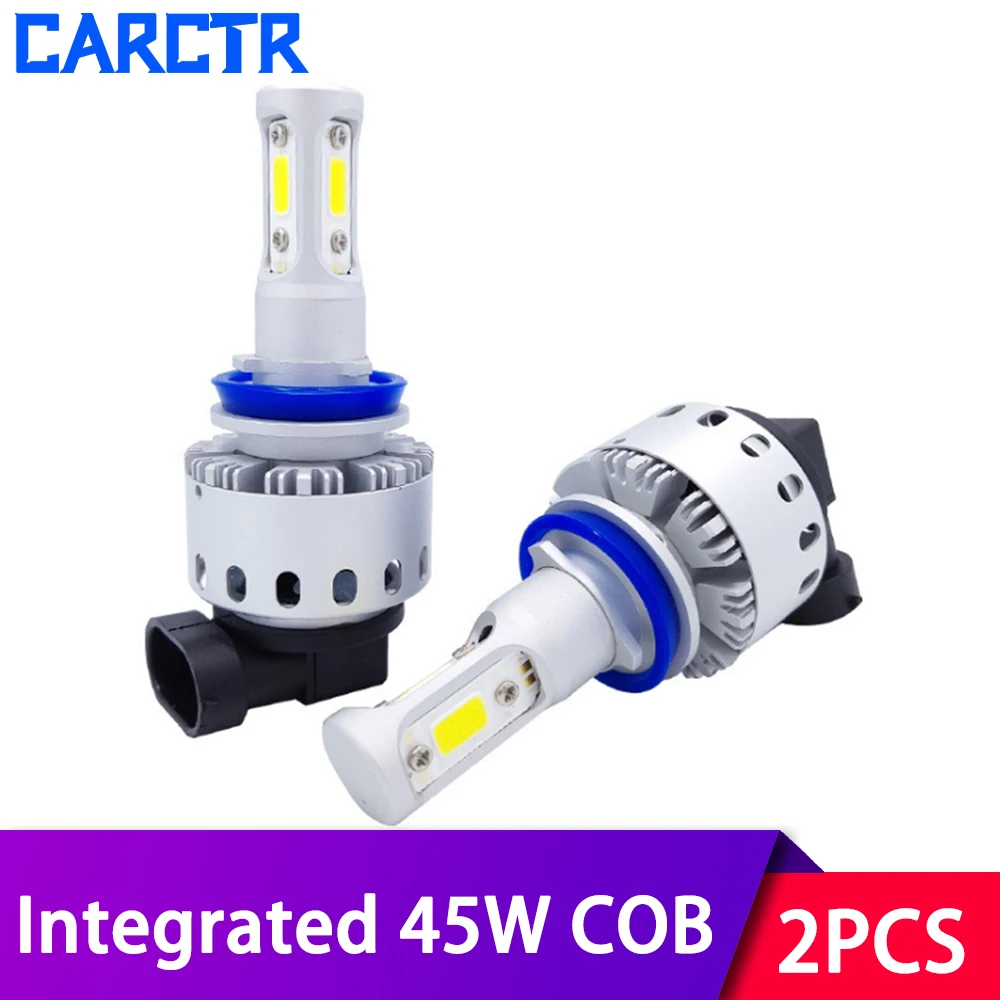 Интегрированные Автомобильные светодиодные лампы для Фар H4 Led H7 H11 9005 9012 H8 12V 3000LM 45W