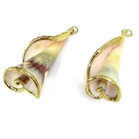 new 5pcs natural conch shell necklace pendant natural shell pendant for jewelry making diy necklace size 12x25mm