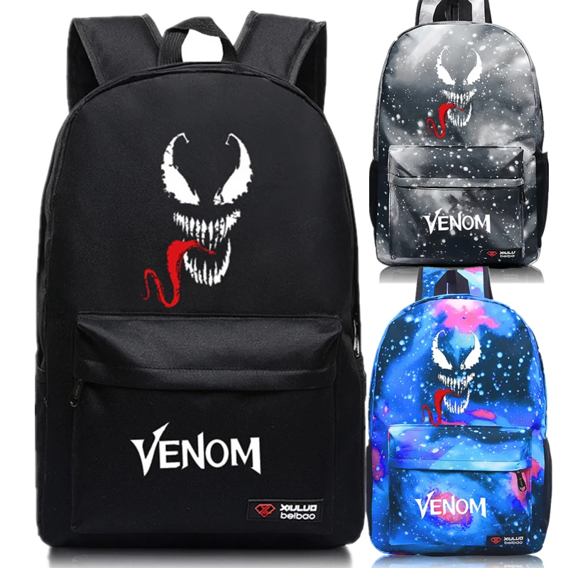 Светящийся рюкзак Venom Marvel Hero, школьная сумка, Студенческая Детская сумка для мальчиков и девочек, рюкзак для ноутбука, повседневный рюкзак, светится в темноте