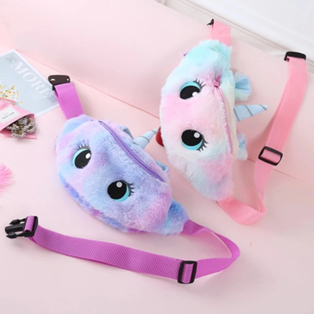

2021 Leuke Eenhoorn Vrouwelijke Taille Bag Kids Fanny Pack Cartoon Pluche Vrouwen Riem Tas Mode Reizen Telefoon Pouch Borst Zak