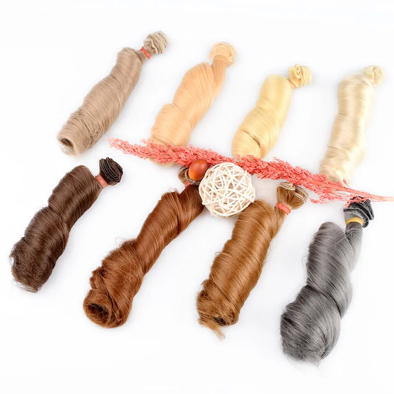 Модный парик для куклы 15*100 см высокотемпературный материал натуральные вьющиеся