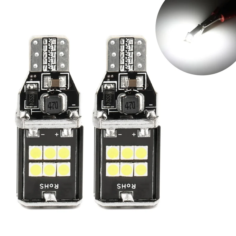 2 шт. светодиодный Автомобильные светодиодные лампы T15 15SMD W16W 2835 | Автомобили и