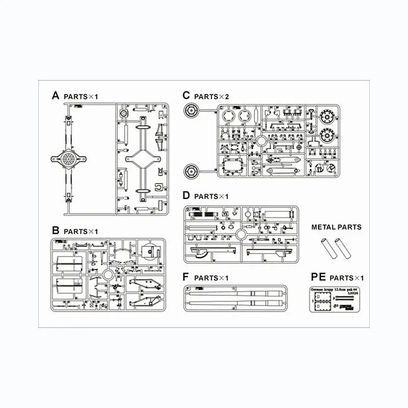 Высокоскоростной противорезервуарный пистолет GreatWall L3526T 1/35 со шкалой 128 мм PAK44 +