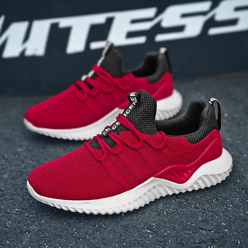 Мужские кроссовки на танкетке сетчатые для отдыха удобная обувь бега прочная