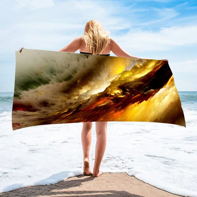 Фантастические волны микрофибра пляжное Полотенца быстрое высыхание s для