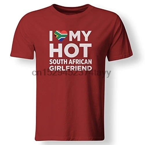 Футболка с надписью I Love My Hot Южная АФРИКАНСКАЯ ДЕВУШКА | Мужская одежда