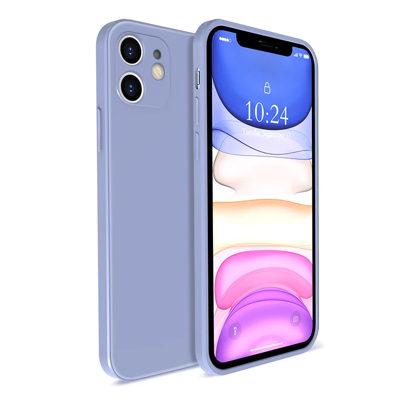 

New Original Square Liquid Silicone Phone Case For iPhone 11 Pro XS Max X XR7 8 6 6S Plus SE 2020 Luxury Solid Color Soft Cover