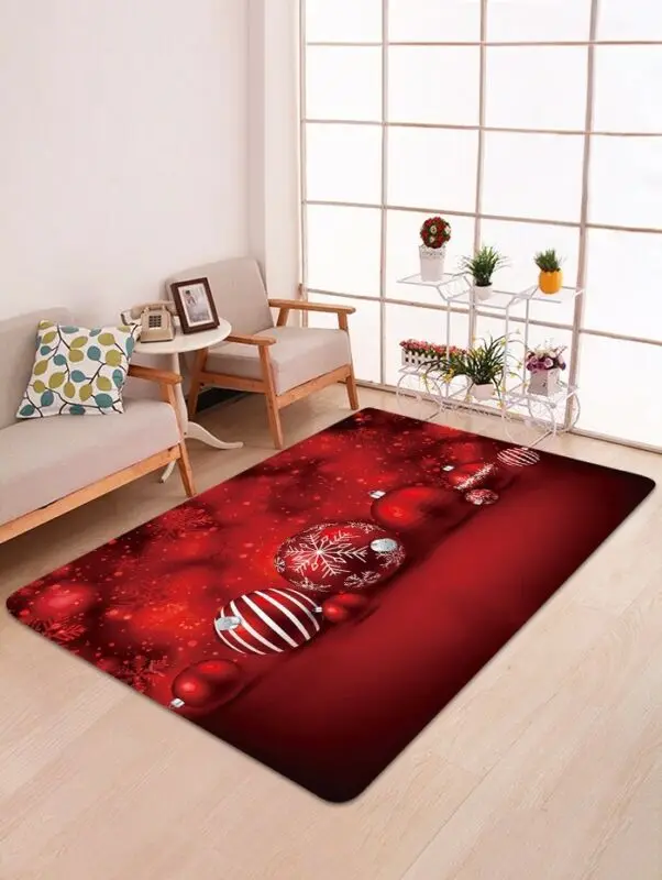 Christmas Santa Claus Anti-slip Kitchen Room Floor Mat Decor Carpet Rug New Year | Blanket