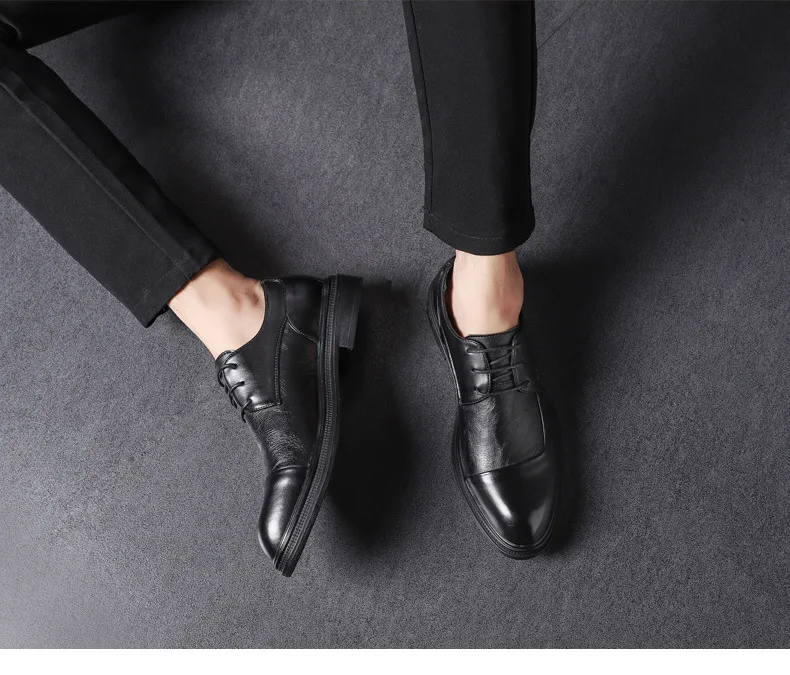 

Fashion New Oxford Mens Dress Shoes Formal Business Lace-up Full Grain Leather Minimalist Shoes for Men Men Dress Shoes