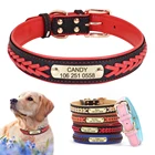 Ошейники для собак индивидуальный кожаный ошейник для собак Именные Бирки Для маленьких средних и больших собак питбуль бульдог Beagle Correa Perro