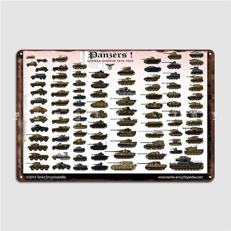 Panzers металлический знак кинотеатр гостиная паб гараж дизайнерские пластины