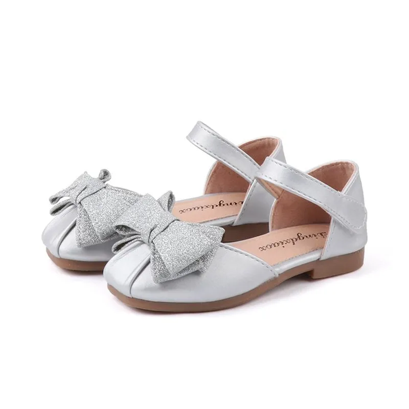 

Girls Wedding Shoes Flower Girl Shoes Kids Leather Shoes For Toddler Big Children 1-10 Years Old Girl Princess With Bow-knot New