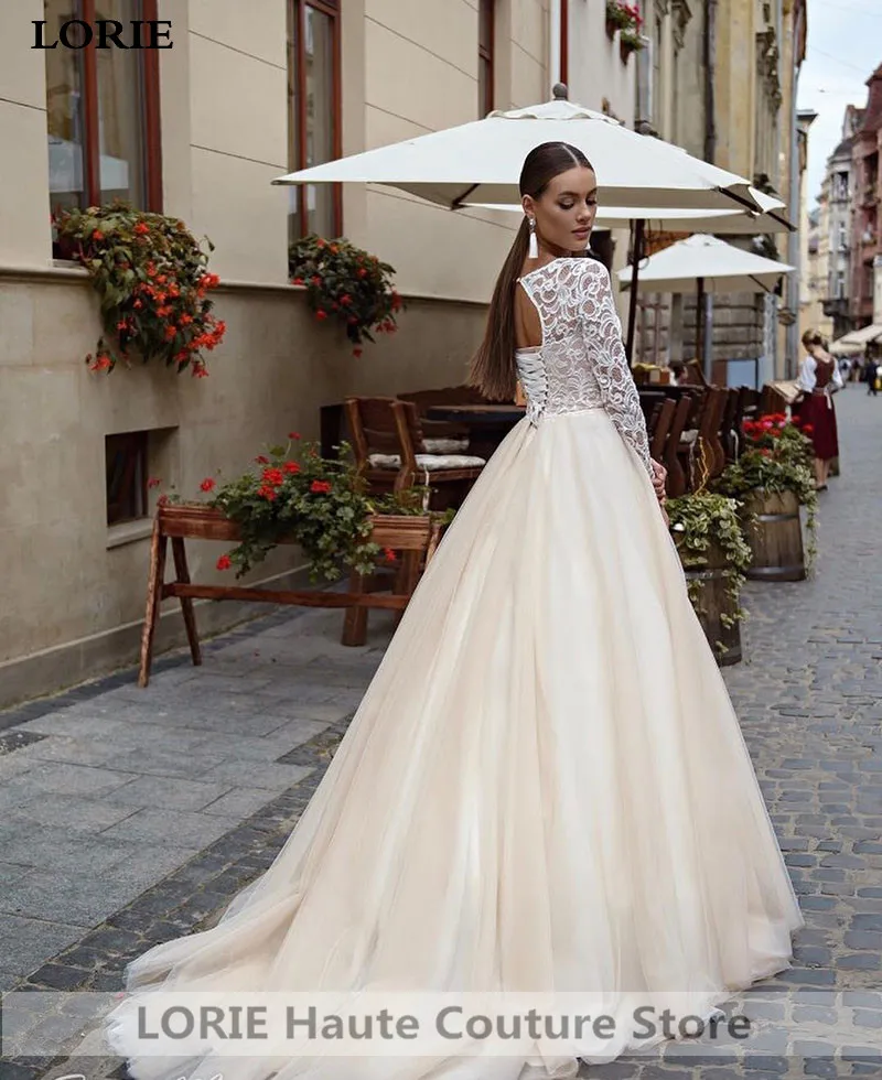 Свадебное платье LORIE в стиле бохо с длинным рукавом свадебное трапециевидной