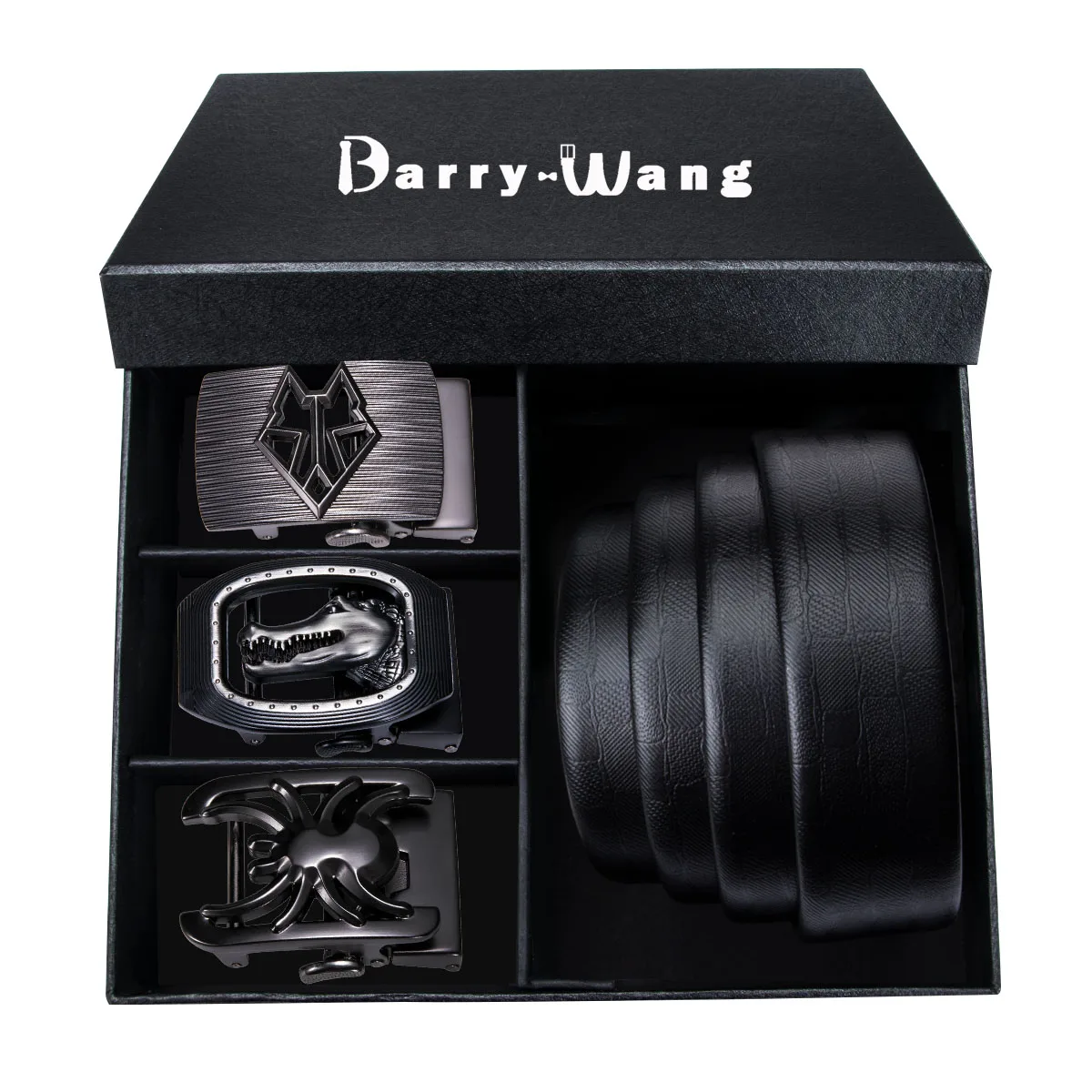 Barry. Wang кожаный ремень для мужчин, черный ремень из воловьей кожи, автоматическая пряжка, поясной ремень для бизнеса, Свадебная подарочная коробка, Прямая поставка - Цвет: 2151-2153-2160-DEA