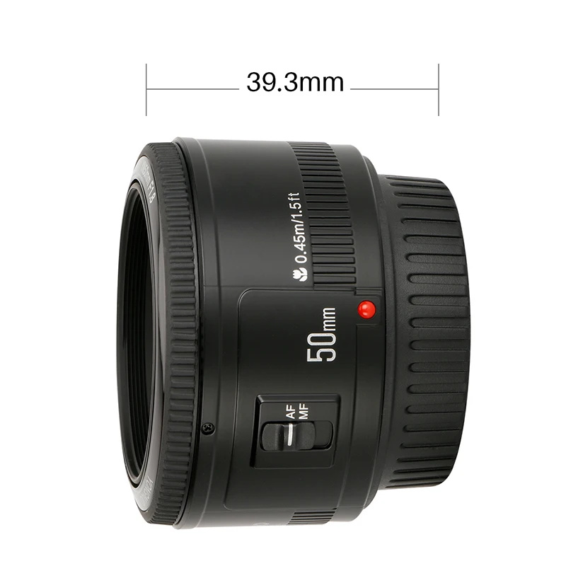 Объектив YONGNUO YN50mm YN50 F1.8 EF EOS 50 мм AF MF для камеры Canon Rebel T6 700D 750D 800D Mark II IV Sony ZV 1 RX100