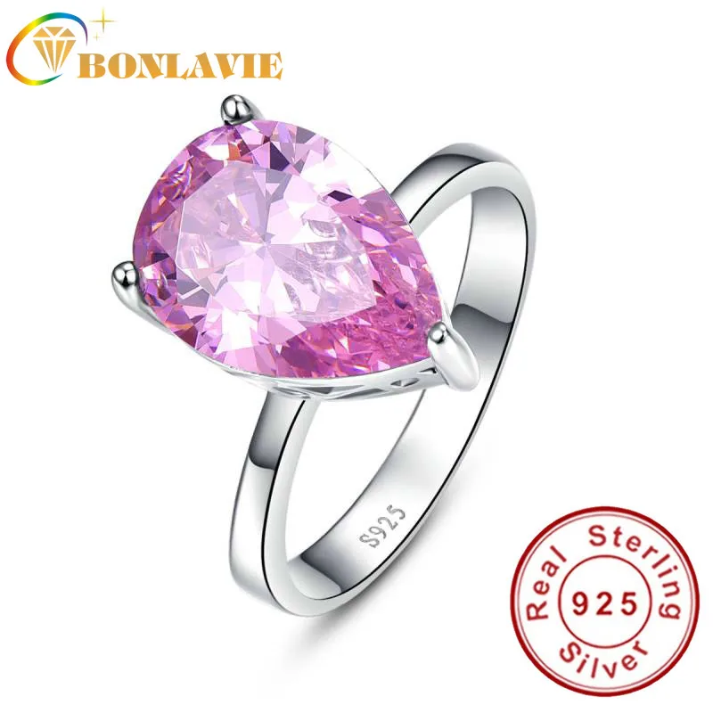 

Sterling Silver 925 Ring Fashionable Genuine Mystic Pink Topaz 8.55carats cz Promise Wedding Rings for Womens