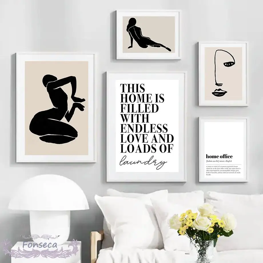 Абстрактная привлекательная женщина изгиб лица рисование линий плакат акварель