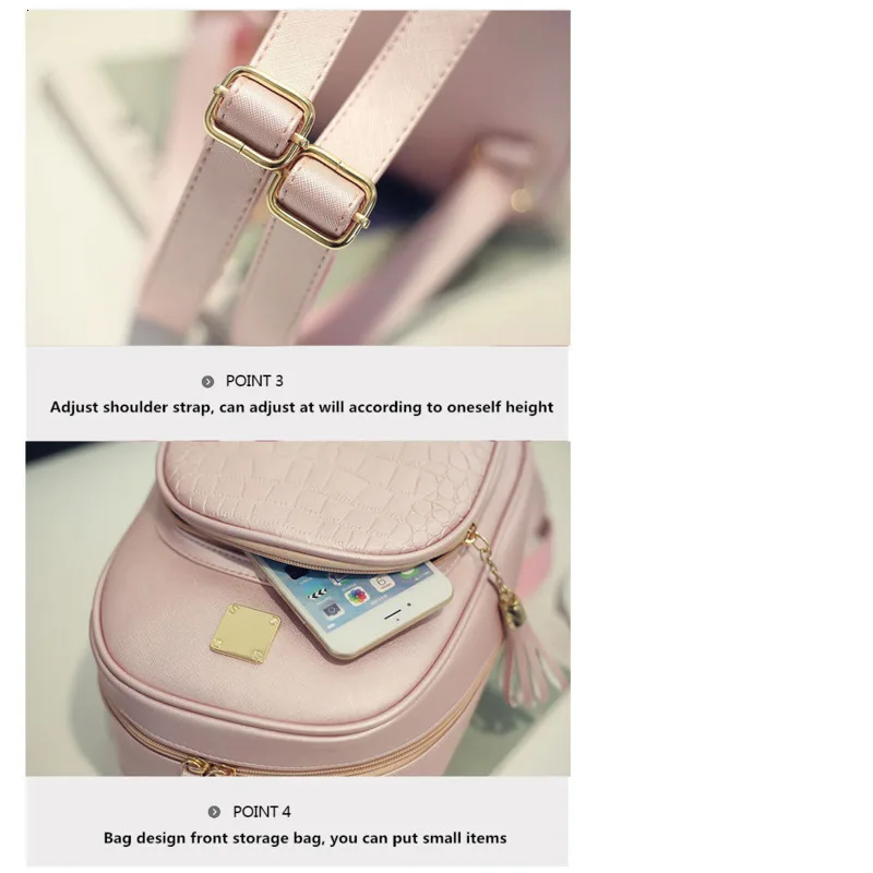 

Women Backpack Leather School Bags For Teenager Girls Stone Sequined Female Preppy Style Small Backpack Ladies Travel Bag